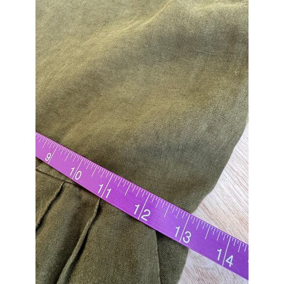 Quince 100% European LinenSpaghetti Strap Midi Dress - Olive Green, Small - Picture 10 of 10